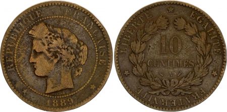 France 10 Centimes Cérès - Troisième République - 1889 A Paris