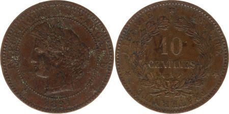 France 10 Centimes Cérès - Troisième République - 1891 A Paris