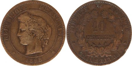 France 10 Centimes Cérès - Troisième République - 1898 A Paris