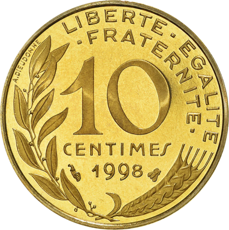 France 10 centimes Marianne - 1998 - BE