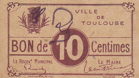 France 10 centimes Toulouse Emission Municipale