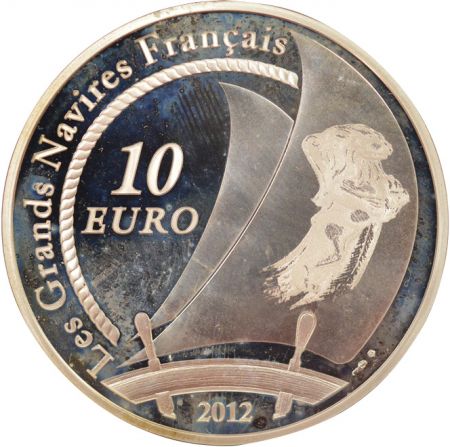 France 10 Euros Argent, L\'Hermione - 2012 Pessac