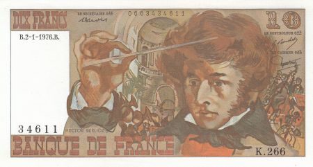 France 10 Francs - Berlioz - 02-01-1976 - Série K.266