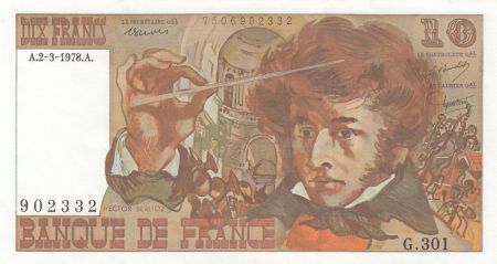 France 10 Francs - Berlioz - 02-03-1978 - Série G.301