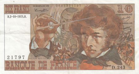 France 10 Francs - Berlioz - 02-10-1975 - Série D.243