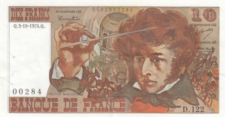 France 10 Francs - Berlioz - 03-10-1974 - Série D.122