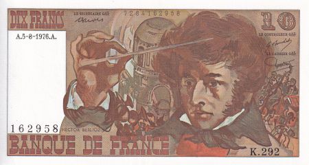 France 10 Francs - Berlioz - 05-08-1976 - Série K.292 - F.63.20