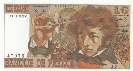 France 10 Francs - Berlioz - 23-11-1972 - Série J.3 - F.63.01