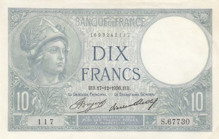 France 10 Francs - Minerve - 17-12-1936 - Série S.67730