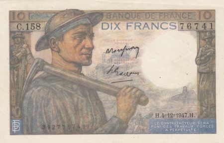 France 10 Francs - Mineur - 04-12-1947 - Série C.158