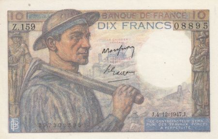 France 10 Francs - Mineur - 04-12-1947 - Série Z.159