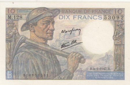 France 10 Francs - Mineur - 09-01-1947 - Série M.128