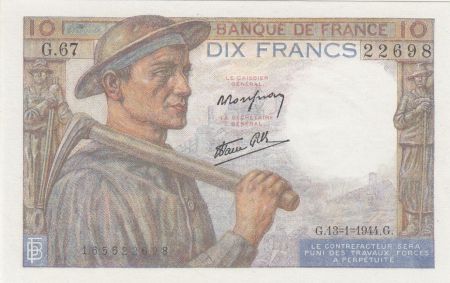 France 10 Francs - Mineur - 13-01-1944 - Série G.67