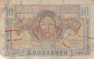 France 10 Francs - Trésor Français - 1947 - Série A - PTB