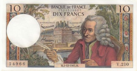 France 10 Francs - Voltaire - 02-12-1965 - Série V.210