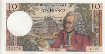 France 10 Francs - Voltaire - 04-02-1965 - Série F.125