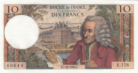 France 10 Francs - Voltaire - 07-10-1965 - Série E.176