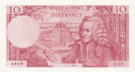 France 10 Francs - Voltaire - Billet scolaire - 1964