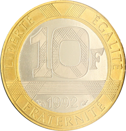 France 10 Francs BE 1992 Génie