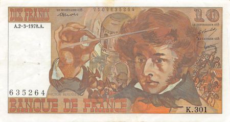 France 10 Francs Berlioz - 02-03-1978 - Série K.301