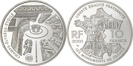 France 10 Francs Champs Elysées - 2001 - Argent - Avec boite et certificat - Frappe BE