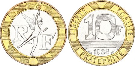 France 10 Francs Génie - 1988 - Bimétal