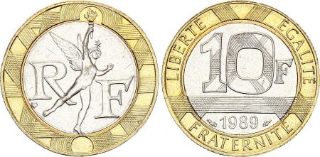 France 10 Francs Génie - 1989 - Bimétal