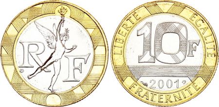 France 10 Francs Génie - 2001 - Bimétal - Frappe BU