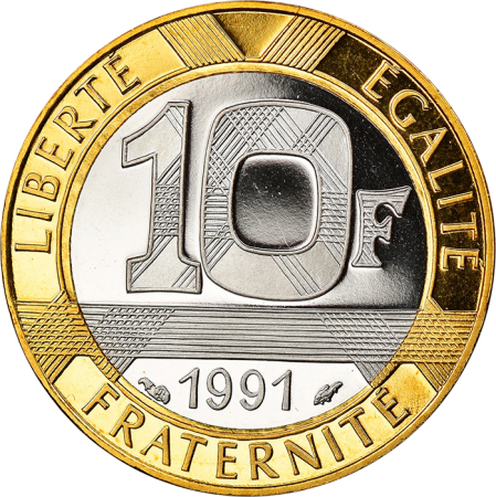 France 10 francs Génie de la Bastille - 1991 - BE