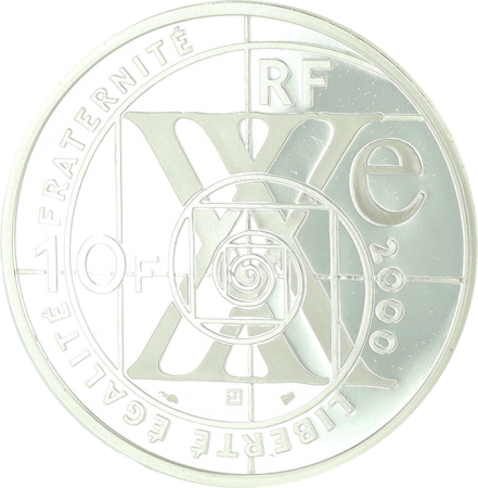 France 10 Francs Le Siècle de la Communication - 2000 - Argent - Sans boite et avec certificat - Frappe BE