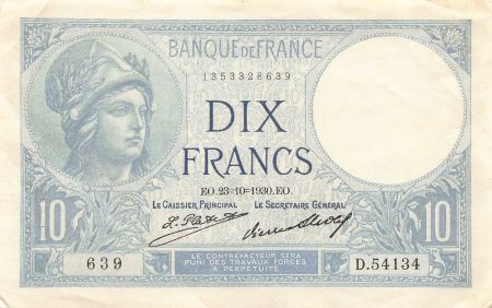 France 10 Francs Minerve - 23-10-1930 - Série D.54134