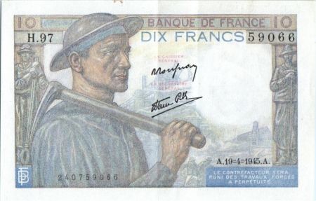 France 10 Francs Mineur - 19-04-1945 Série H.97