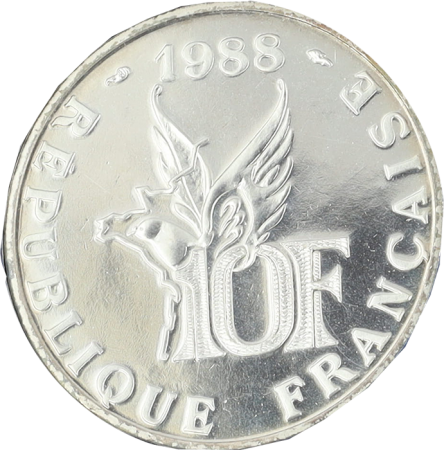 France 10 Francs Roland Garros - 1988 - Argent - BU