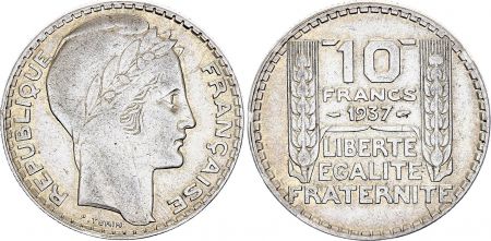 France 10 Francs Turin - 1937 Argent