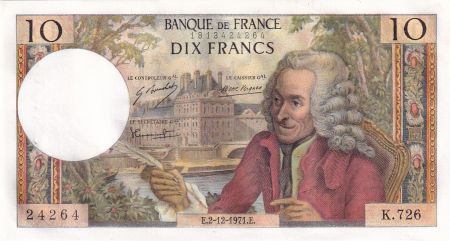 France 10 Francs Voltaire - 02-12-1971 Série K.726