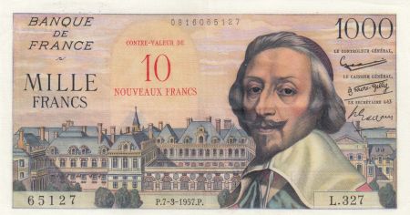 France 10 NF sur 1000 Francs - Richelieu - 07-03-1957 - Série L.327