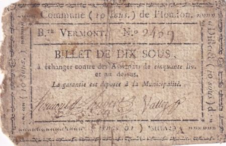 France 10 Sous - Aisne - Plomion - 1792