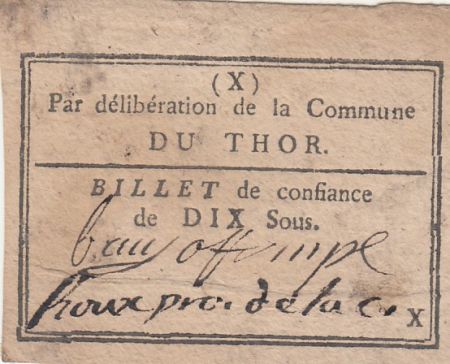 France 10 sous - Vaucluse - Le Thor - 1792