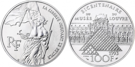 France 100 Francs  - La Liberté Guidant le Peuple  - 1993 - Argent