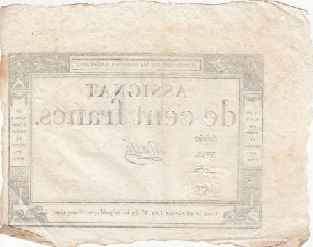 France 100 Francs - 18 Nivose An III - (07.01.1795) -  Sign. Masse - Série 3932