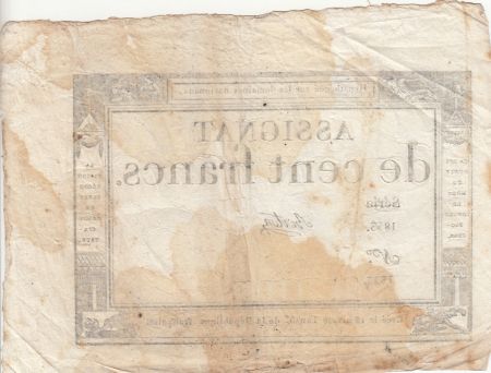 France 100 Francs - 18 Nivose An III - (07.01.1795) - Sign. Berton - Série 1853