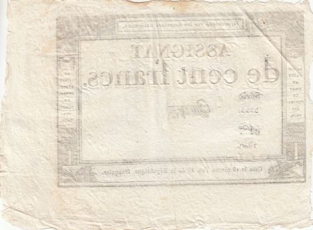 France 100 Francs - 18 Nivose An III - (07.01.1795) - Sign. Gautry - Série 5255