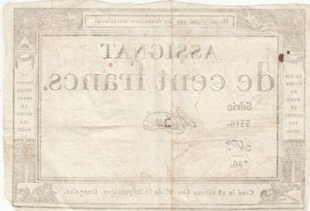 France 100 Francs - 18 Nivose An III - (07.01.1795) - Sign. Mane - Série 3316