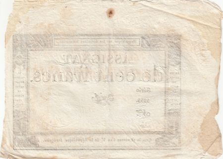 France 100 Francs - 18 Nivose An III - (07.01.1795) - Sign. Ogé - Série 5255