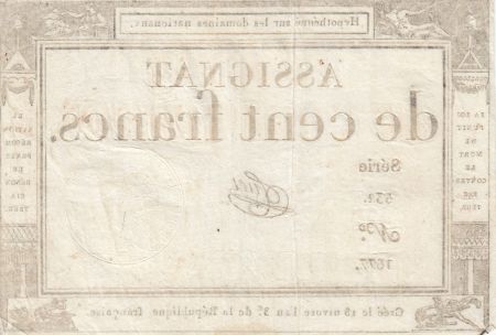 France 100 Francs - 18 Nivose An III - (07.01.1795) - Sign. Tuet - Série 532