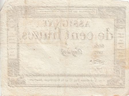 France 100 Francs - 18 Nivose An III - (07.01.1795) - Sign. Vorgier - Série 5255