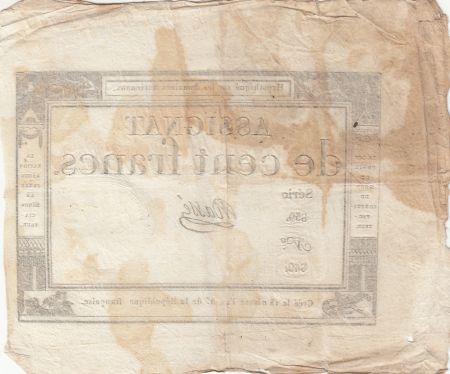 France 100 Francs - 18 Nivose An III - (07.01.1795) - Sign.Masse - Série 859