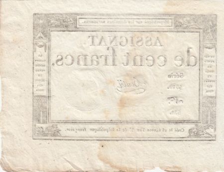 France 100 francs - 18 Nivose An III - 1795 - Sign. Bouly - Série 5519