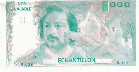 France 100 Francs - Balzac 1980 - Epreuve avec filigrane - Séries variées -  Echantillon - SPL