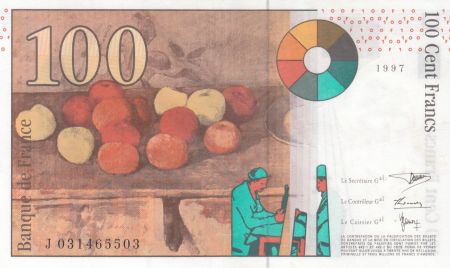 France 100 Francs - Cézanne - 1997 - Série J031